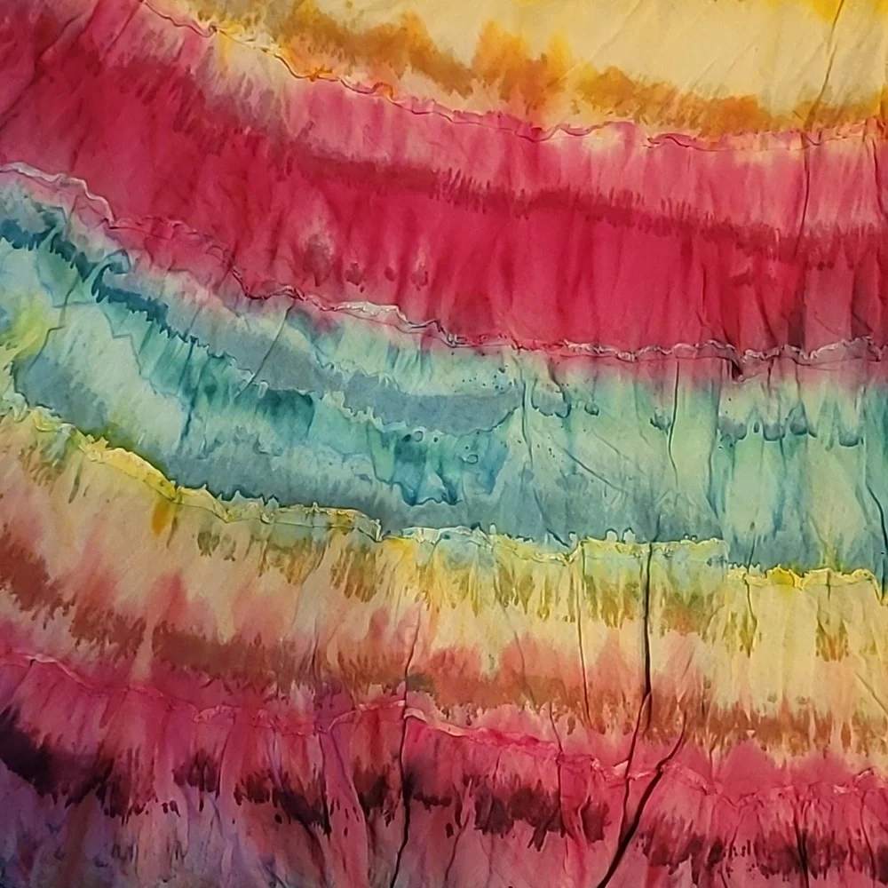 Sacred Threads Tye Die Boho Flowy Hippie Tiered Skirt 100% Cotton Size XL - Picture 3 of 6